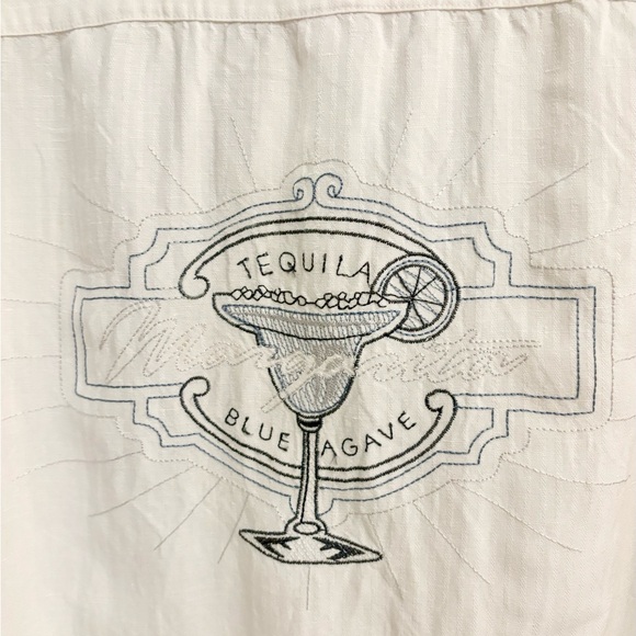 Cubavera White Embroidered  Tequila Blue Agave Margarita Shirt Men XXL - Picture 2 of 8